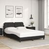 vidaXL Bed Frame with LED without Mattress "Zadar" Black 53.9"x74.8"