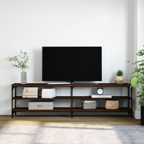 vidaXL TV Cabinet Brown Oak Engineered wood, metal Large TV Cabinet