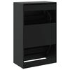 vidaXL Shoe Cabinet Black Engineered wood Compact Shoe Cabinet