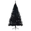 vidaXL Artificial Pre-lit Christmas Tree with 300 LEDs Black 94.5" PVC