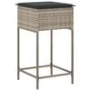 vidaXL Garden Bar Stool Light Grey PE Rattan Standard Removable Covers