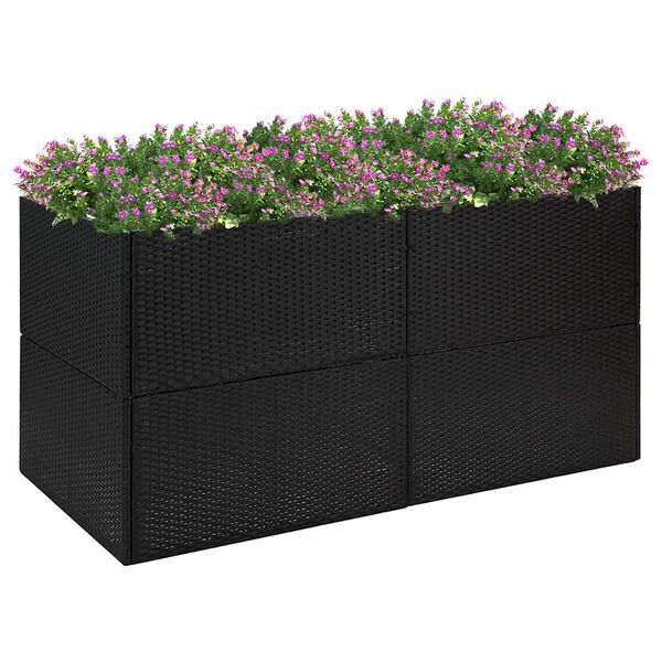 vidaXL Garden Planter Black and Transparent
