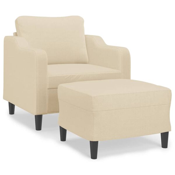 vidaXL Sofa Chair With Footstool Cream
