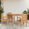 vidaXL 5 Piece Patio Dining Set Solid Wood Teak