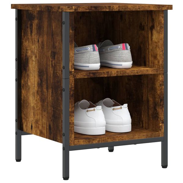 vidaXL Shoe Cabinet Smoked Oak Engineered Wood Medium Shoe Cabinet