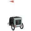 vidaXL Pet Bike Trailer Black and Grey Oxford fabric, iron, PVC Small