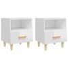 vidaXL Bedside Cabinet Set of 2 High gloss white