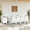 vidaXL Garden Dining Set 11 pcs White Polt rattan
