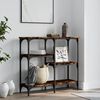 vidaXL Console Table Smoked Oak Engineered Wood, Metal Medium