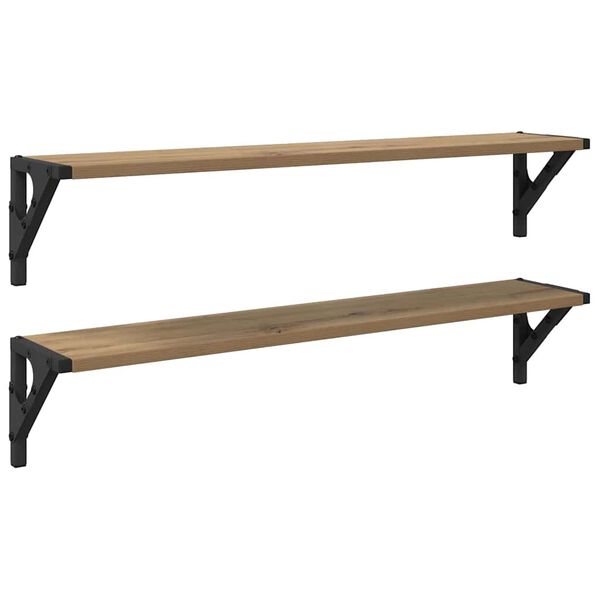 vidaXL Wall Shelves 2 pcs Artisan Oak 31.50 x 5.91 x 6.10 in