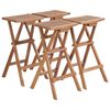 vidaXL Bar Stool Set of 4 Brown Solid teak wood Standard Foldable