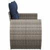 vidaXL Patio Sofa with Cushions 2-Seater Gray Poly Rattan