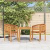 vidaXL Garden Chair Set of 2 Natural Teak Teak Wood Standard