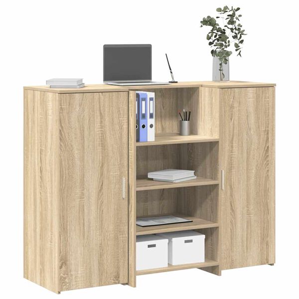 vidaXL Reception Desk Sonoma Oak Engineered wood Large Reception Desk