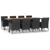 vidaXL Patio Dining Set Set of 8 Black