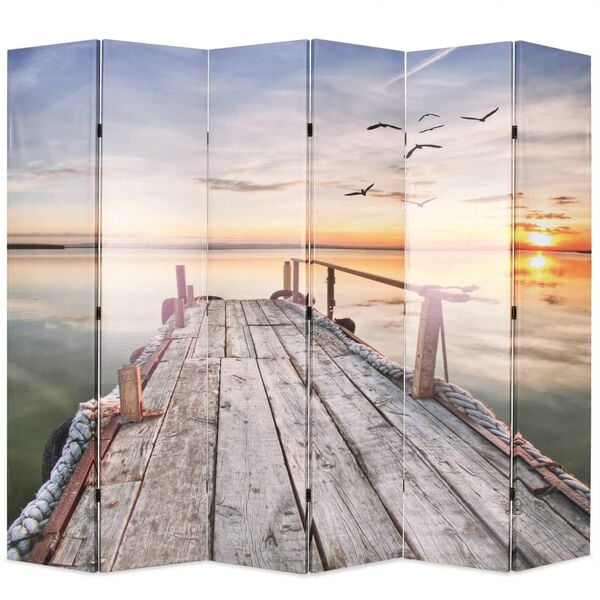 vidaXL Folding Room Divider 89.8x66.9" Lake