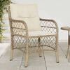 vidaXL Garden Chair Set of 2 Beige Poly Rattan Standard