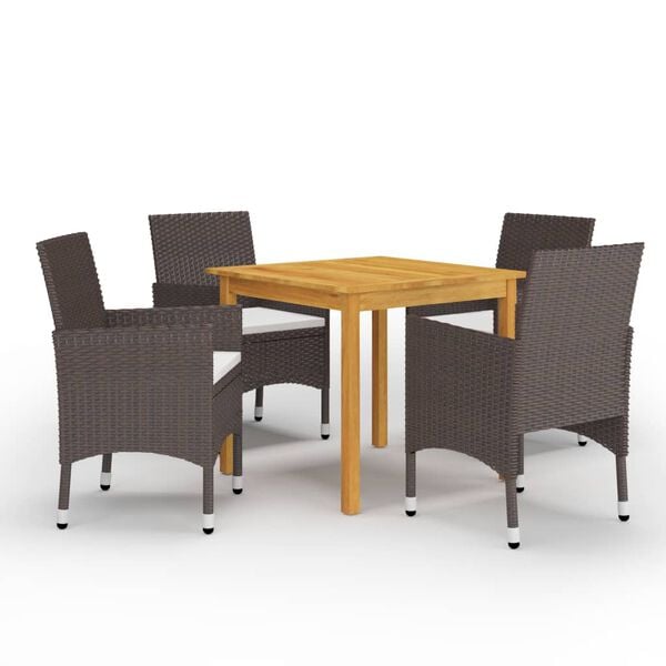 vidaXL Dining Set Brown Solid Acacia wood Medium Durable