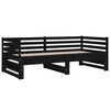 vidaXL Day Bed Black Solid pinewood 2x Expandable Day Bed