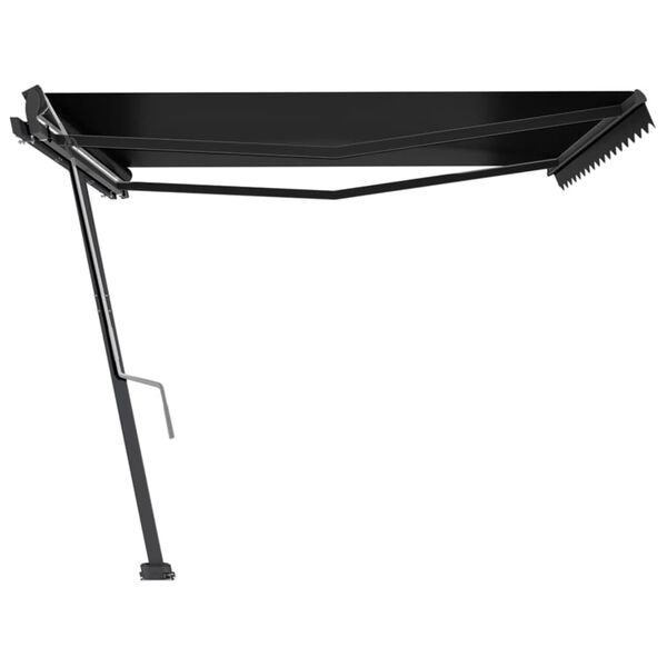 vidaXL Retractable Awning Anthracite Powder-coated aluminum, Polyester
