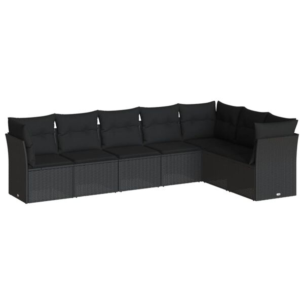 vidaXL Garden Sofa Set Black