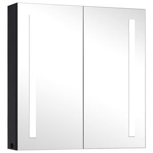 vidaXL Bathroom Cabinet Anthracite MDF with melamine finish, glass Medium