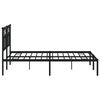 vidaXL Bed Frame Black Powder-coated Steel Double Bed Frame