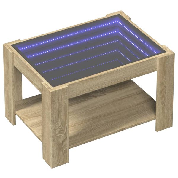 vidaXL Coffee Table Sonoma oak Engineered wood, Glass Medium