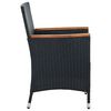 vidaXL Outdoor Chair Set of 4 Black Poly rattan Standard Ergonomic