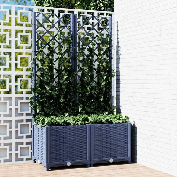 vidaXL Garden Planter Blue Grey Polypropylene Large Planters