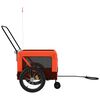vidaXL Pet Bike Trailer Orange and black Oxford fabric, iron, PVC Medium