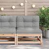 vidaXL Patio Sofa Solid pine wood, Grey cushions