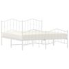 vidaXL Bed Frame White Powder-Coated Steel 72 x 84 in Bed Frame