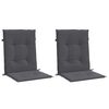 vidaXL Lowback Chair Cushion Set of 2 Anthracite