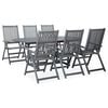 vidaXL Garden Dining Set Grey Solid Acacia wood Extendable Extendable