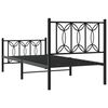 vidaXL Bed Frame Black Steel Twin Bed Frame Rectangular Modern