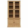 vidaXL Glass Display Cabinet Honey wood tone