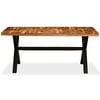 vidaXL Dining Table Natural Wood, Black