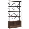 vidaXL Bookcase Brown Oak Engineered Wood and Metal Large