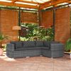 vidaXL Garden Lounge Set Grey PE rattan Large Modular