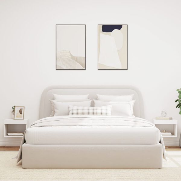 vidaXL Bedside Cabinet Set of 2 White Engineered wood Compact