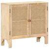 vidaXL Sideboard 31.5"x11.8"x28.7" Solid Mango Wood and Natural Cane