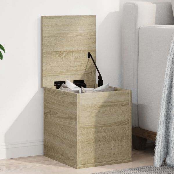 vidaXL Storage Box Sonoma Oak Engineered Wood 11.8x13.8x13.8 in
