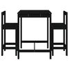 vidaXL Garden Bar Set Black Solid Pine Wood Medium Footrest