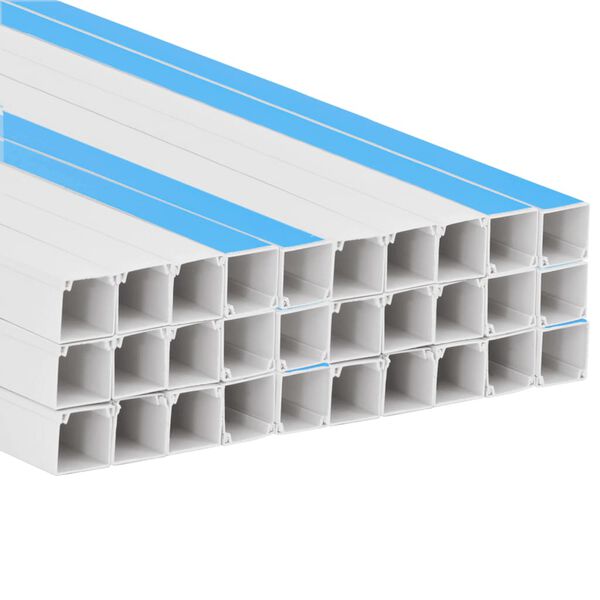 vidaXL Cable Trunking Self-Adhesive 1.6"x1.6" 98.4' PVC