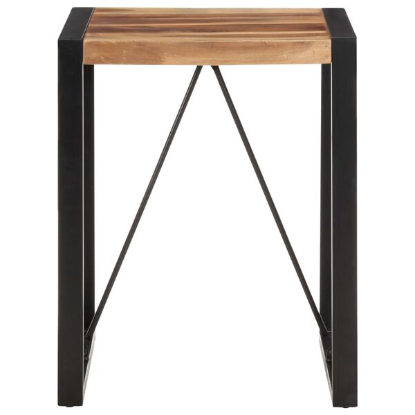 vidaXL Dining Table Black Solid Acacia Wood Compact Industrial