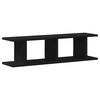 vidaXL Wall Shelf Set of 2 Black Oak Engineered Wood Standard