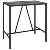 vidaXL Garden Bar Set Black PE Rattan, Powder-Coated Steel, Tempered Glass