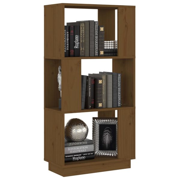 vidaXL Book Cabinet Honey brown Solid pine wood Medium Book Cabinet