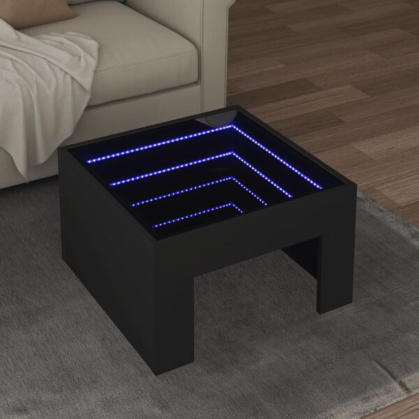 vidaXL Coffee Table Black Engineered wood, Glass Medium